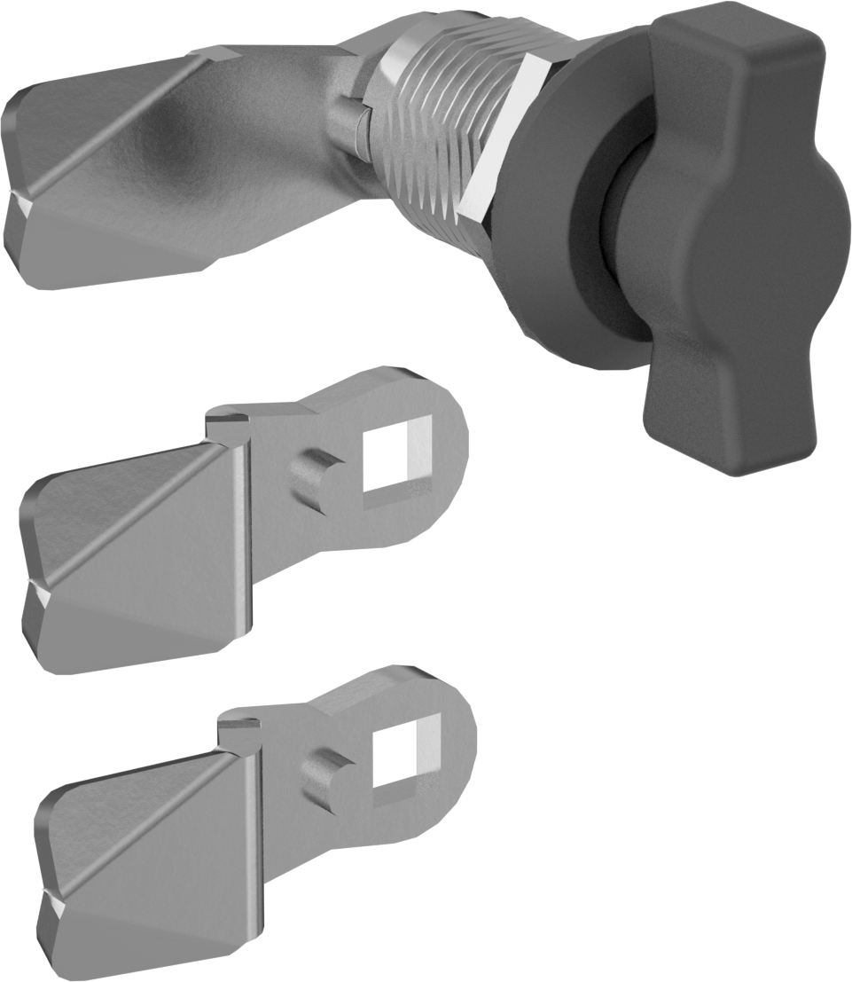 Yıkanabilir Kam Mandalı, Kanatlı Saplı, Siyah Boyalı Çinko, 3/4" maksimum kalınlık için