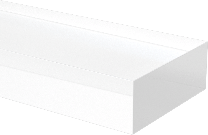 Şeffaf Çizilmeye ve UV'ye Dayanıklı Döküm Akrilik Çubuk, 1“ Genişlik x 3/8” Kalınlık