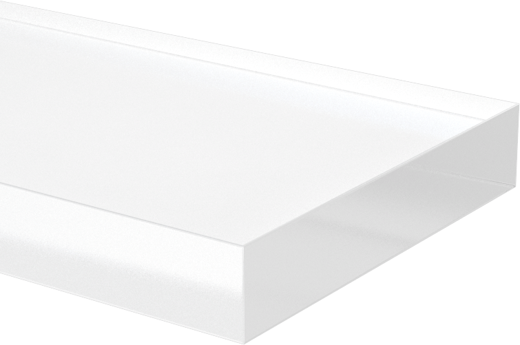 Şeffaf Çizilmeye ve UV'ye Dayanıklı Döküm Akrilik Çubuk, 2“ Genişlik x 3/8” Kalınlık