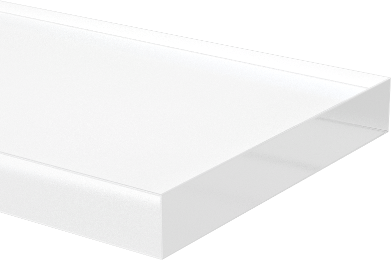 Şeffaf Çizilmeye ve UV'ye Dayanıklı Döküm Akrilik Çubuk, 2-1/2“ Genişlik x 3/8” Kalınlık