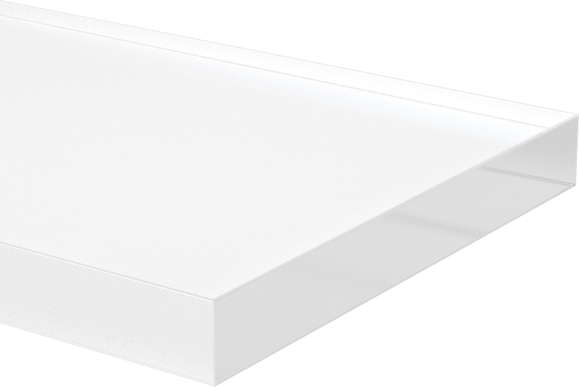 Şeffaf Çizilmeye ve UV'ye Dayanıklı Döküm Akrilik Çubuk, 3“ Genişlik x 3/8” Kalınlık