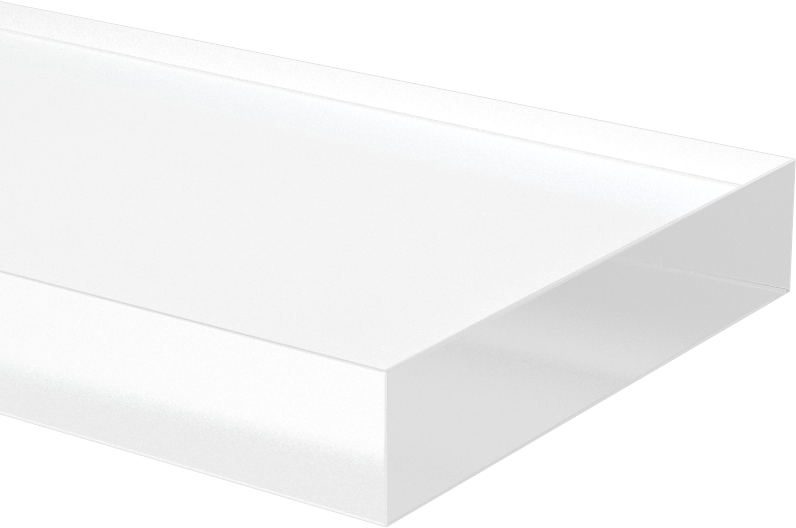 Şeffaf Çizilmeye ve UV'ye Dayanıklı Döküm Akrilik Çubuk, 2-1/2“ Genişlik x 1/2” Kalınlık
