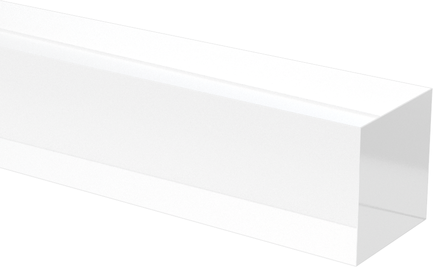 Şeffaf Çizilmeye ve UV'ye Dayanıklı Döküm Akrilik Çubuk, 1“ Genişlik x 1” Kalınlık