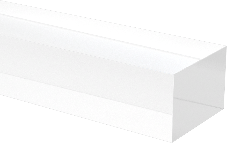 Şeffaf Çizilmeye ve UV'ye Dayanıklı Döküm Akrilik Çubuk, 1-1/2“ Genişlik x 1” Kalınlık