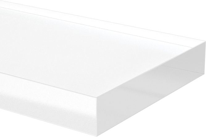 Şeffaf Çizilmeye ve UV'ye Dayanıklı Döküm Akrilik Çubuk, 1“ Genişlik x 3/16” Kalınlık