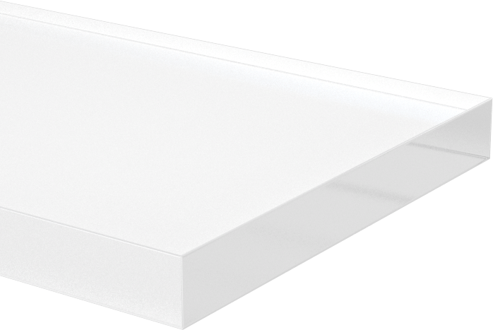 Şeffaf Çizilmeye ve UV'ye Dayanıklı Döküm Akrilik Çubuk, 1-1/2“ Genişlik x 3/16” Kalınlık