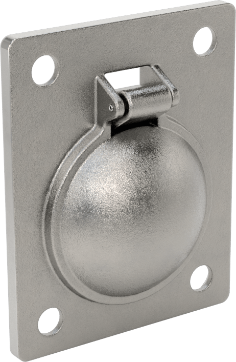 Montaj Plakalı Gömme Katlanır Çekme Kolu, Parlatılmış 316 Paslanmaz Çelik, 1-1/16" Çıkıntı