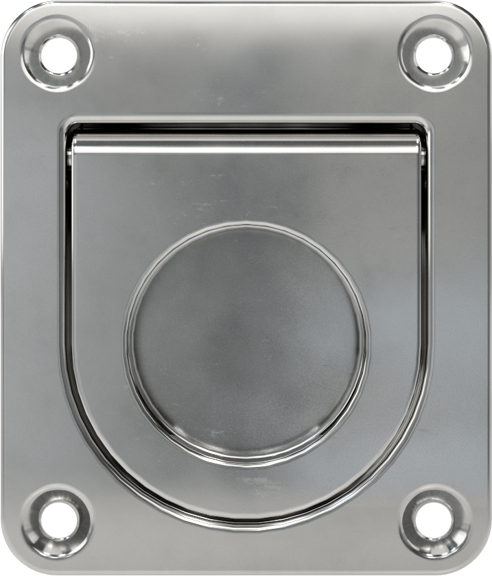 Montaj Plakalı Gömme Katlanır Çekme Kolu, Parlatılmış 304 Paslanmaz Çelik, 1-1/2" Çıkıntı