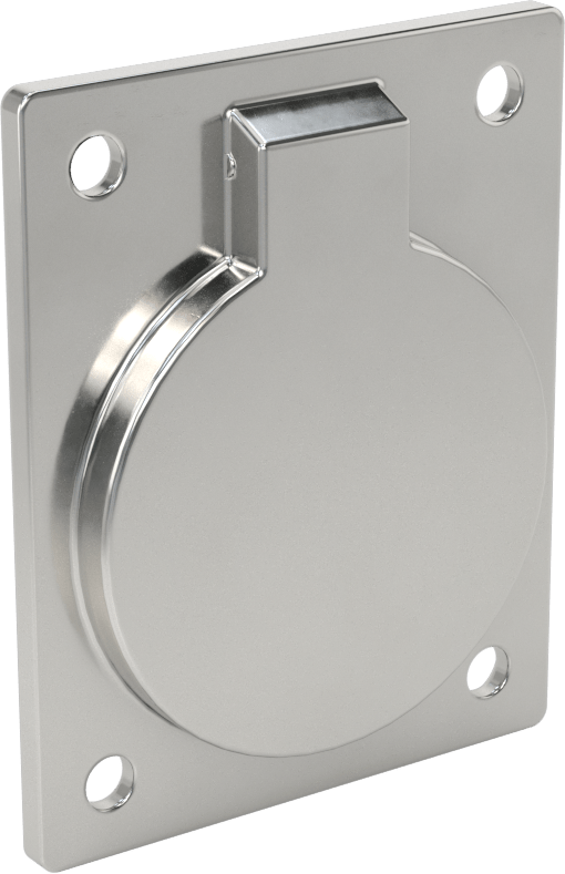 Montaj Plakalı Gömme Katlanır Çekme Kolu, Oval Tutamak, Pirinç, 1-1/16" Genişlikte Tutamak, 1-1/2" Çıkıntı
