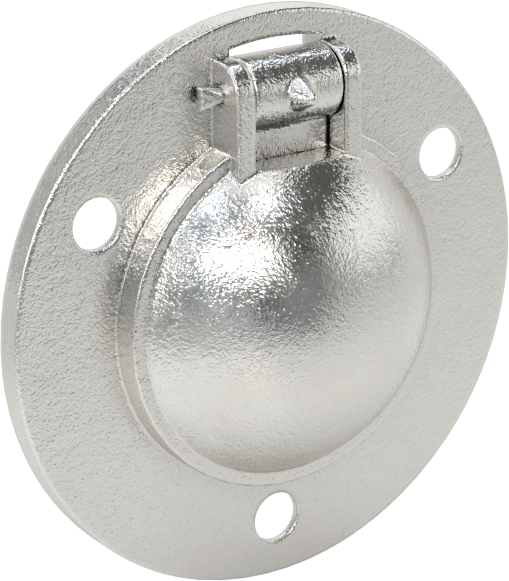 Montaj Plakalı Gömme Katlanır Çekme Kolu, Oval Tutamak, Krom Kaplı Pirinç, 9/16" Genişlikte Tutamak, 1-1/16" Çıkıntı