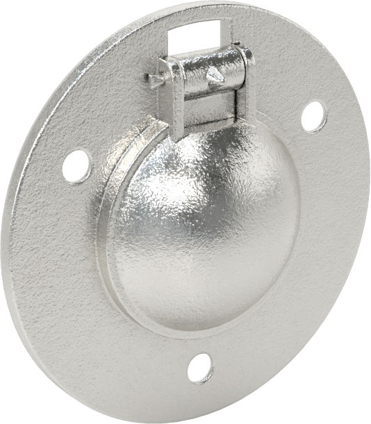 Montaj Plakalı Gömme Katlanır Çekme Kolu, Oval Tutamak, Krom Kaplı Pirinç, 3/4 inç Genişlikte Sap, 1-1/16" Çıkıntı