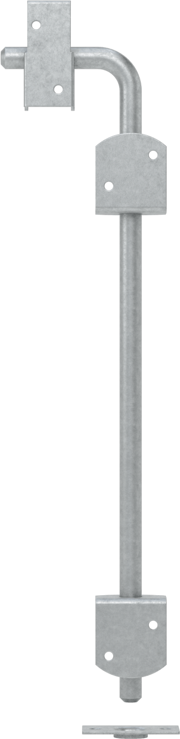 Uzun Uçlu Kayar Cıvata Mandalı, Çinko Kaplı Çelik, 18“ Yüksek x 2” Geniş