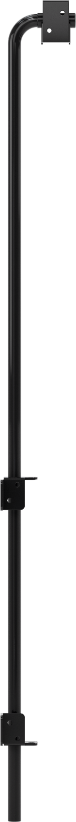 Uzun Uçlu Kayar Cıvata Mandalı, Toz Boyalı Çelik, 45“ Yükseklik x 2” Genişlik, Siyah