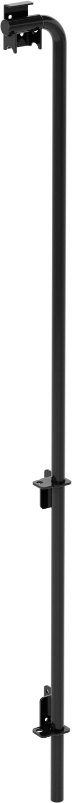 Uzun Uçlu Kayar Cıvata Mandalı, Toz Boyalı Çelik, 45“ Yükseklik x 2” Genişlik, Siyah