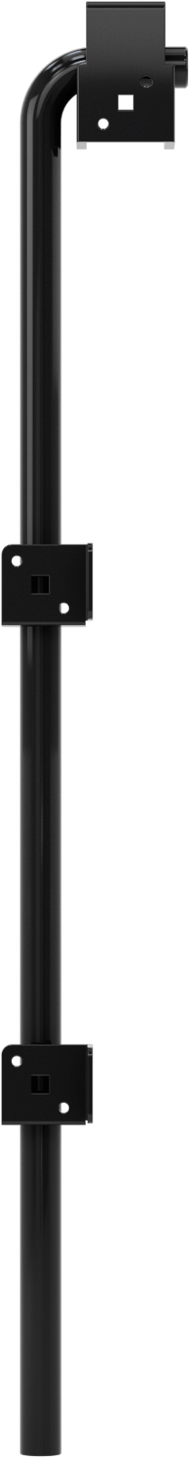 Uzun Uçlu Kayar Cıvata Mandalı, Toz Boyalı Çelik, 33“ Yükseklik x 2” Genişlik, Siyah
