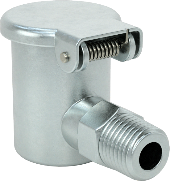 90 Degree Elbow Oil Cup, 1/4 NPT Male Outlet, 1/2 FL oz Capacity 