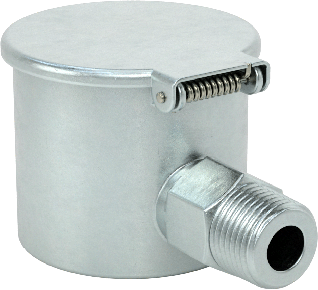 90 Degree Elbow Oil Cup, 1/2 NPT Male Outlet, 3-3/4 FL oz Capacity 