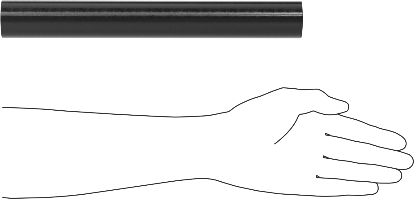 Hava Koşullarına Dayanıklı EPDM Kauçuk Çubuk, 12" Uzunluk, 1-1/2" Çap