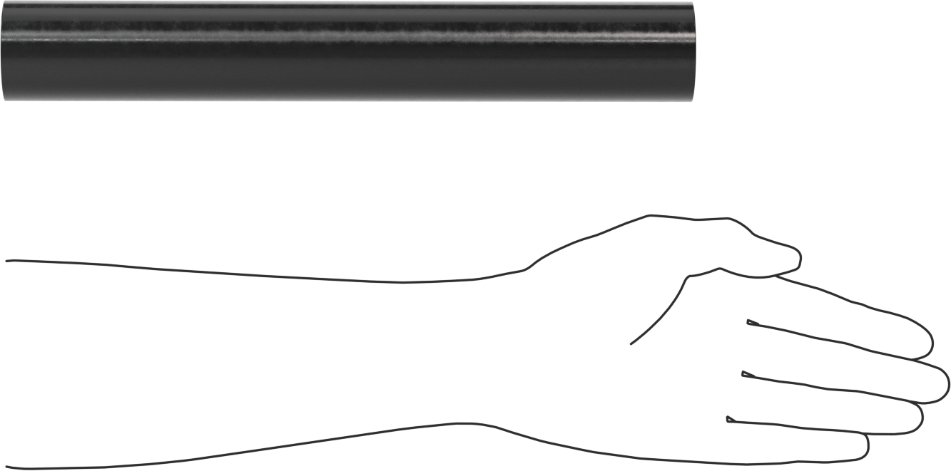 Hava Koşullarına Dayanıklı EPDM Kauçuk Çubuk, 12" Uzunluk, 1-3/4" Çap