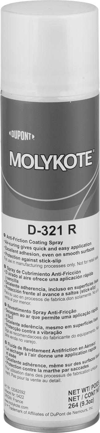 Dupont Kuru Film Yağlayıcı, Molykote D-321R Sürtünme Önleyici, 9.3 oz. Aerosol Kutusu