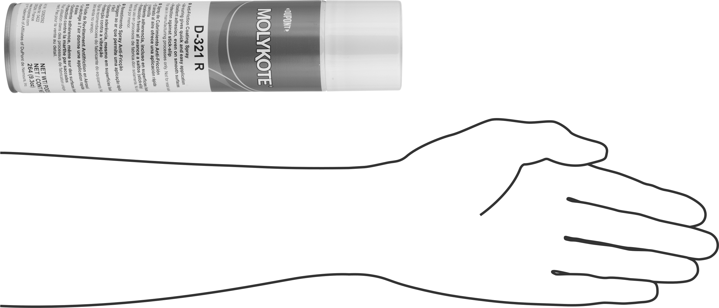 Dupont Kuru Film Yağlayıcı, Molykote D-321R Sürtünme Önleyici, 9.3 oz. Aerosol Kutusu