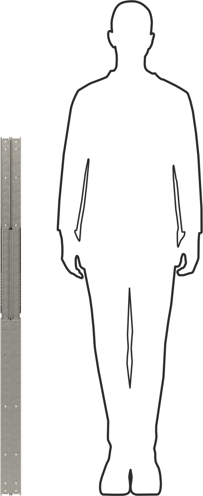 304 Paslanmaz Çelik Çekmece Kılavuzları, Çekmece Açma Mekanizması olmadan, 24" Kapalı Uzunluk, 475 lb. Kapasite