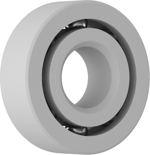 Rulman, Kuru Çalışma, Açık, Numara R4, PEEK, 1/4" Mil Çapı için