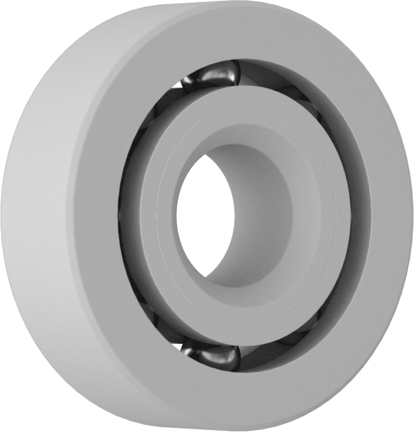 Rulman, Kuru Çalışma, Açık, #R4A, PEEK, 1/4" Mil Çapı, 7/32" Geniş