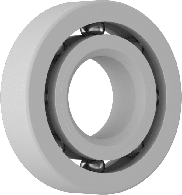 Rulman, Kuru Çalışma, Açık, Numara R6, PEEK, 3/8" Mil Çapı