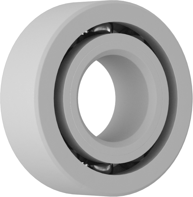 Rulman, Kuru Çalışma, Açık, Numara R8A, PEEK, 1/2" Mil Çapı için