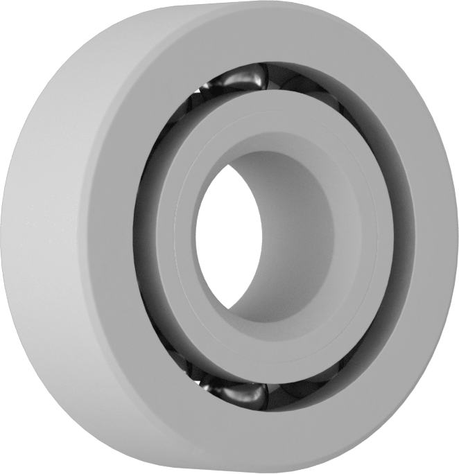 Rulman, Kuru Çalışma, Açık, Numara R10B, PEEK, 1/2" Mil Çapı