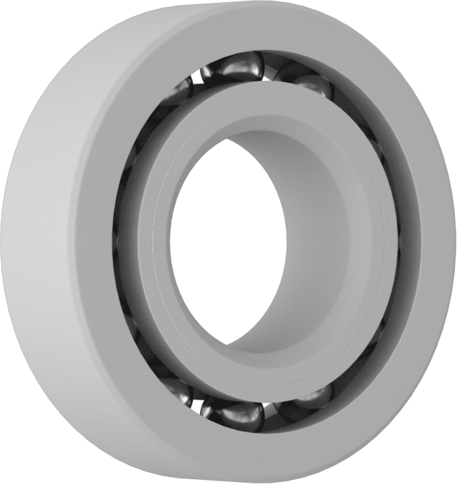 Rulman, Kuru Çalışma, Açık, Numara R12, PEEK, 3/4" Mil Çapı için