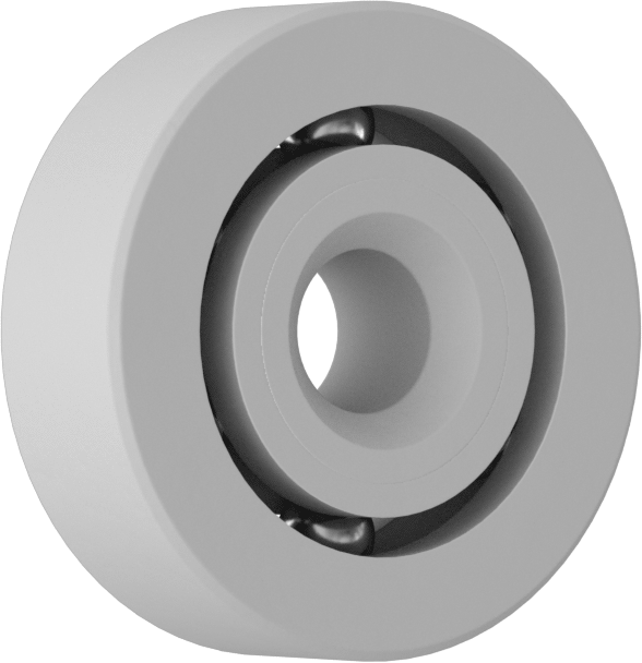 Rulman, Kuru Çalışma, Açık, Numara R2A, PEEK, 1/8" Mil Çapı için