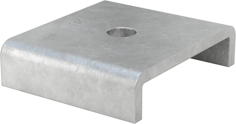 Üstten Oturmalı Dikme Kanalı Pul, 1/4" Çaplı Çubuk için, Galvanizli Çelik