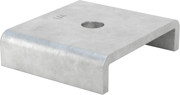 Üstten Oturmalı Dikme Kanalı Pul, 1/4" Çaplı Çubuk için, Galvanizli Çelik