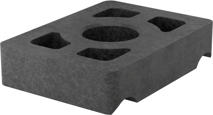 Üstten Oturmalı Dikme Kanalı Pul, 1/2" Çaplı Çubuk için, Fiberglas