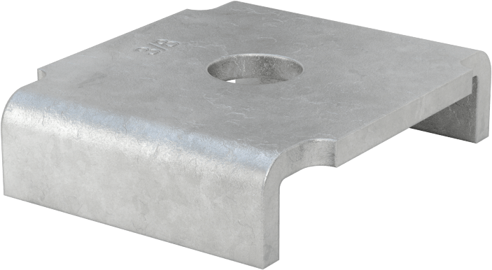 Üstten Oturmalı Dikme Kanalı Pul, 3/8" Çaplı Çubuk için, Galvanizli Çelik
