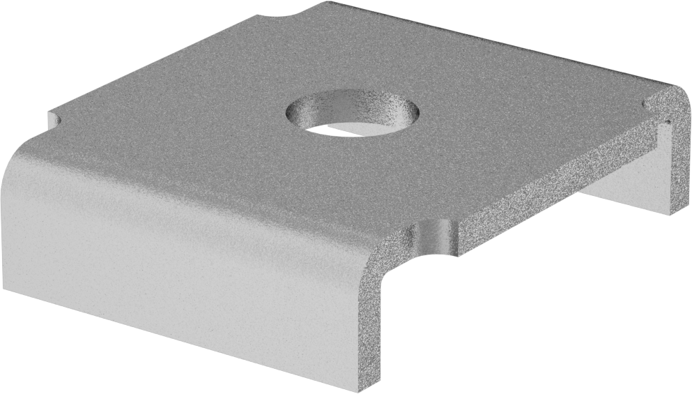Üstten Oturmalı Dikme Kanalı Pul, 3/8" Çaplı Çubuk için, Galvanizli Çelik