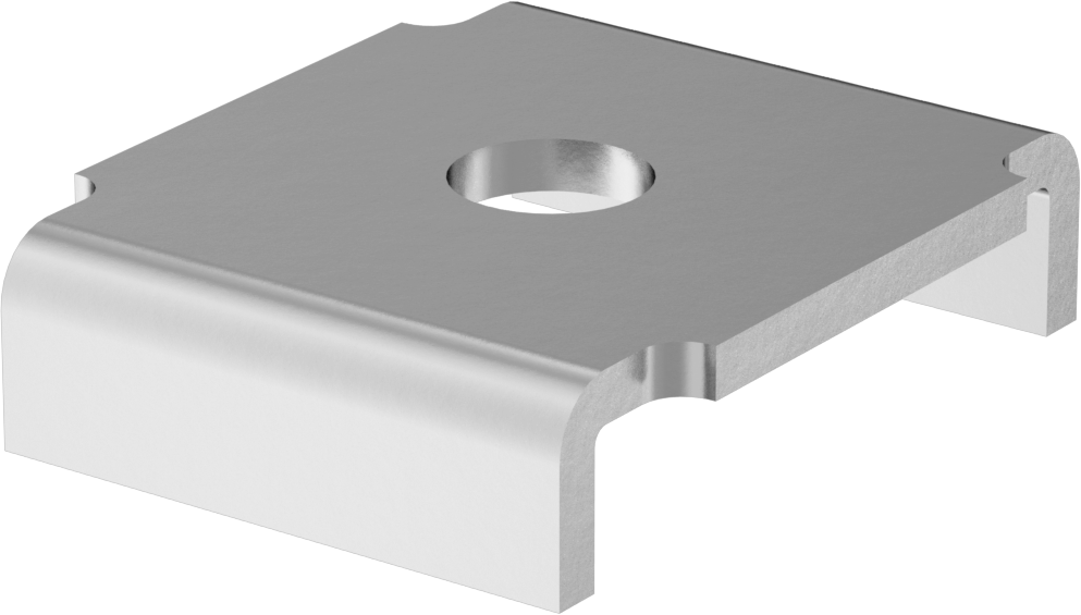 Üstten Oturmalı Dikme Kanalı Pul, 3/8" Çaplı Çubuk için, Çinko Kaplı Çelik