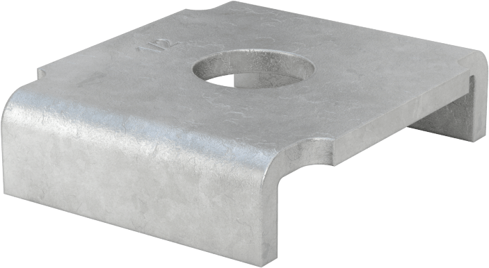 Üstten Oturmalı Dikme Kanalı Pul, 1/2" Çaplı Çubuk için, Galvanizli Çelik