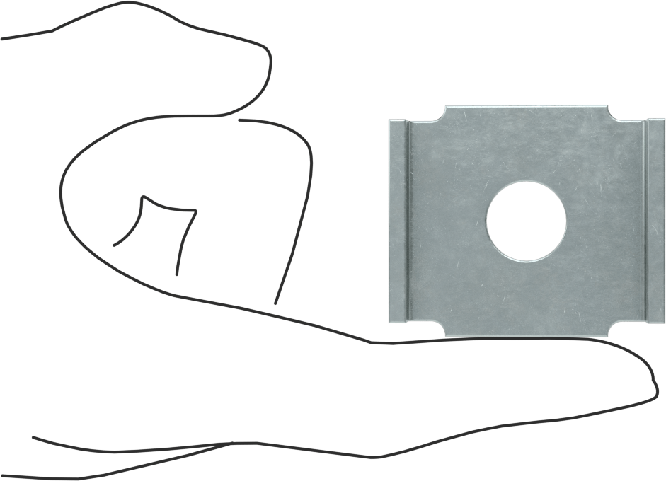 Üstten Oturmalı Dikme Kanalı Pul, 1/2" Çaplı Çubuk için, Çinko Kaplı Çelik