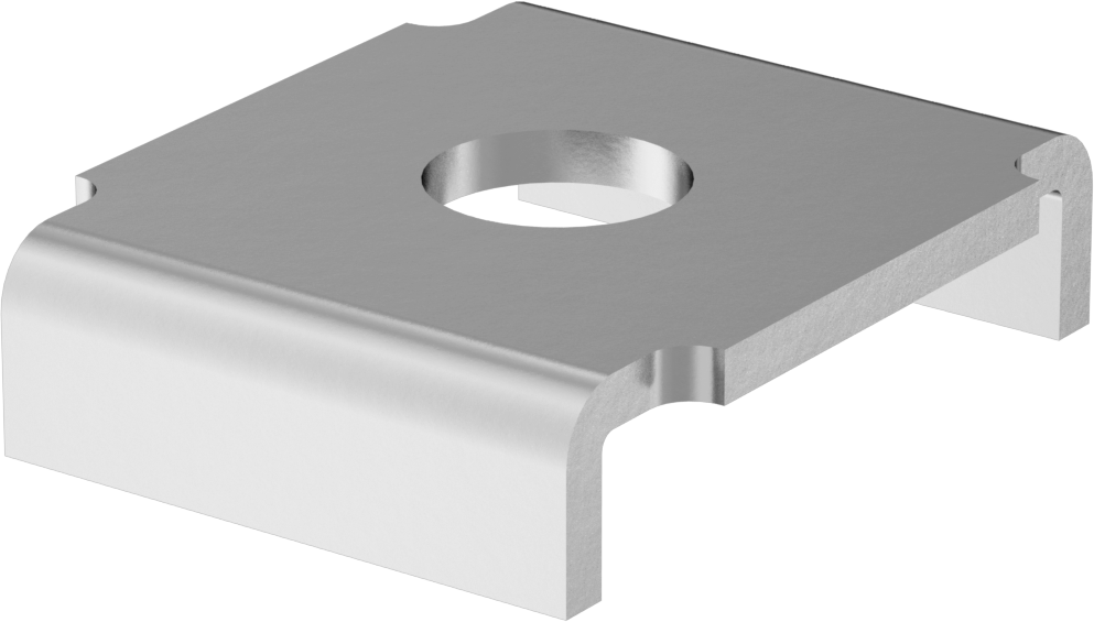 Üstten Oturmalı Dikme Kanalı Pul, 1/2" Çaplı Çubuk için, Çinko Kaplı Çelik