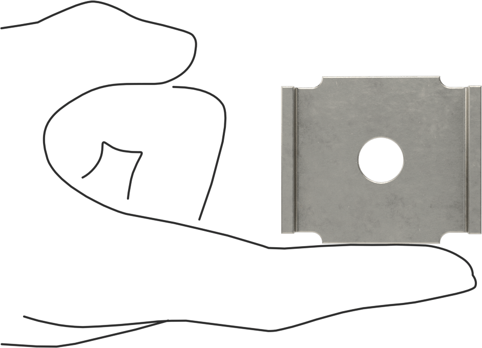 Üstten Oturmalı Dikme Kanalı Pul, 3/8" Çaplı Çubuk için, 304 Paslanmaz Çelik