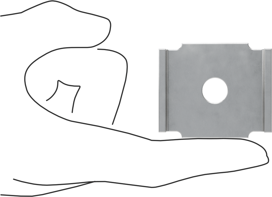 Üstten Oturmalı Dikme Kanalı Pul, 3/8" Çaplı Çubuk için, 304 Paslanmaz Çelik