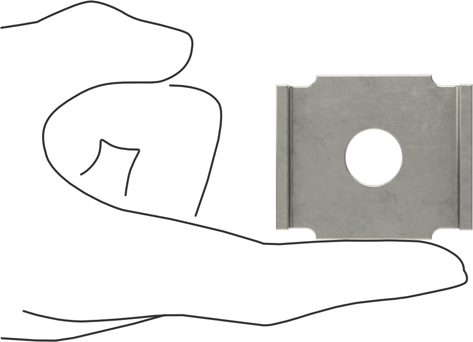 Üstten Oturmalı Dikme Kanalı Pul, 1/2" Çaplı Çubuk için, 304 Paslanmaz Çelik