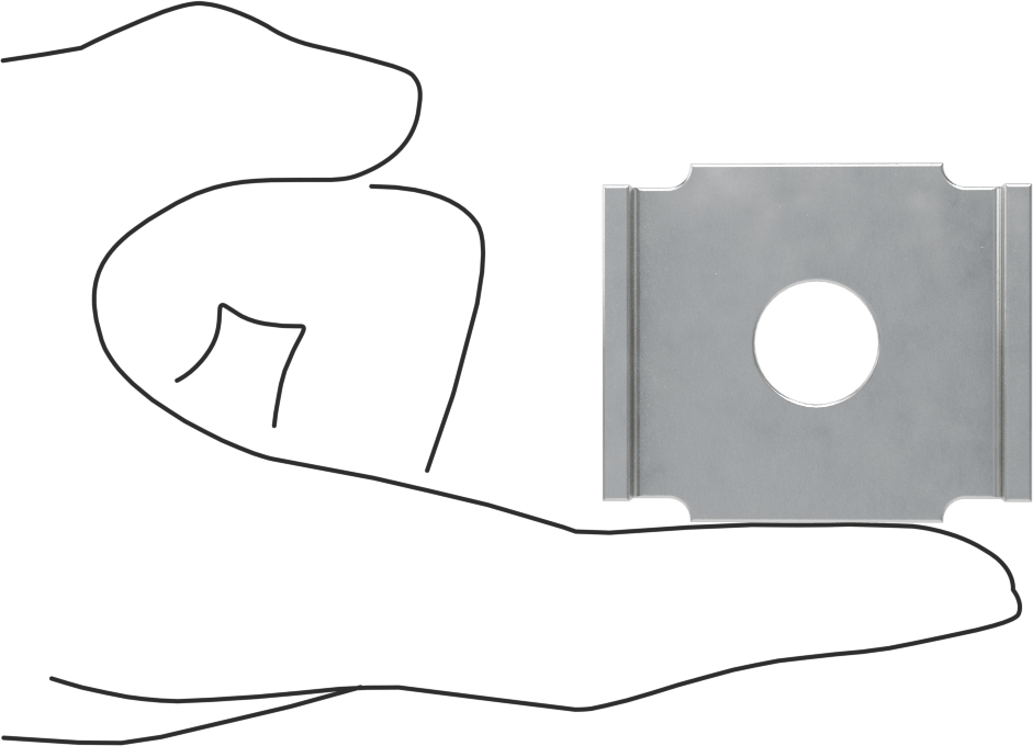 Üstten Oturmalı Dikme Kanalı Pul, 1/2" Çaplı Çubuk için, 304 Paslanmaz Çelik