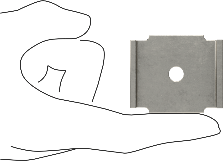 Üstten Oturmalı Dikme Kanalı Pul, 1/4" Çaplı Çubuk için, 304 Paslanmaz Çelik
