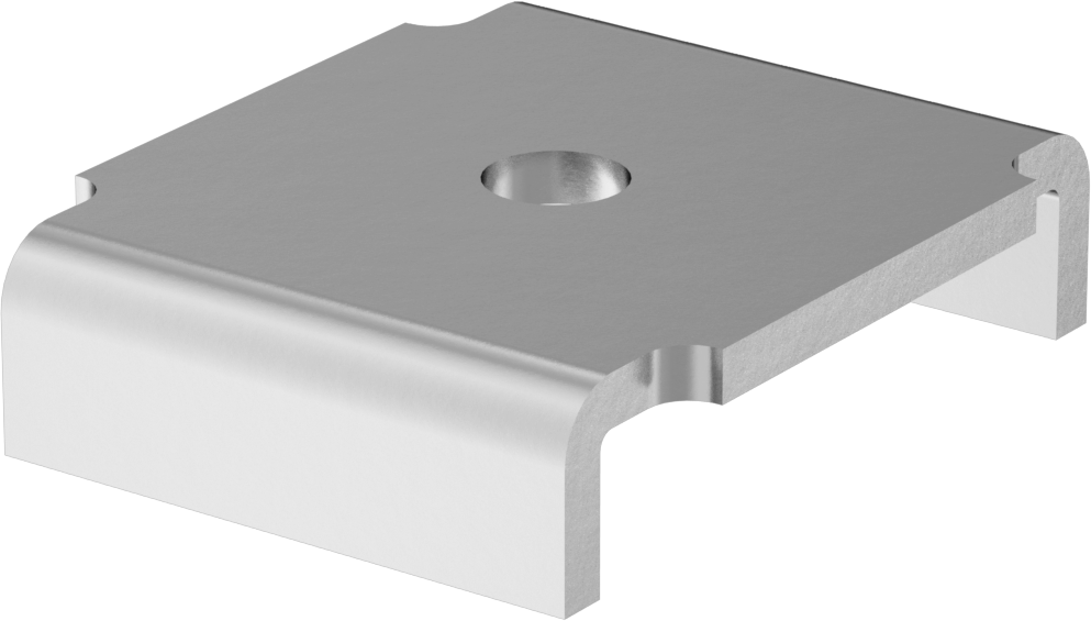 Üstten Oturmalı Dikme Kanalı Pul, 1/4" Çaplı Çubuk için, 304 Paslanmaz Çelik