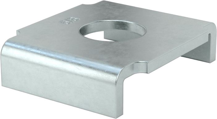 Üstten Oturmalı Dikme Kanalı Pul, 5/8" Çaplı Çubuk için, Çinko Kaplı Çelik