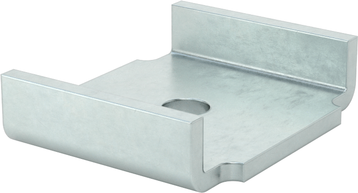 Üstten Oturmalı Dikme Kanalı Pul, 1/4" Çaplı Çubuk için, Çinko Kaplı Çelik